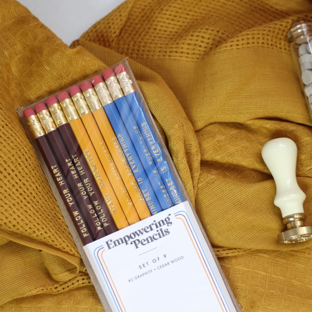 Retro Vibes Empowering #2 Pencils Set, Set of 9